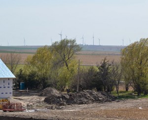 prairieviewweb Pictured above: This photo shows a small portion of the Prairie Breeze Wind Energy farm that will be operational in the very near future. The far northwest corner of the Prairie View Wind Energy farm operations center just west of town along Hwy 70 is in the foreground. E-R photo