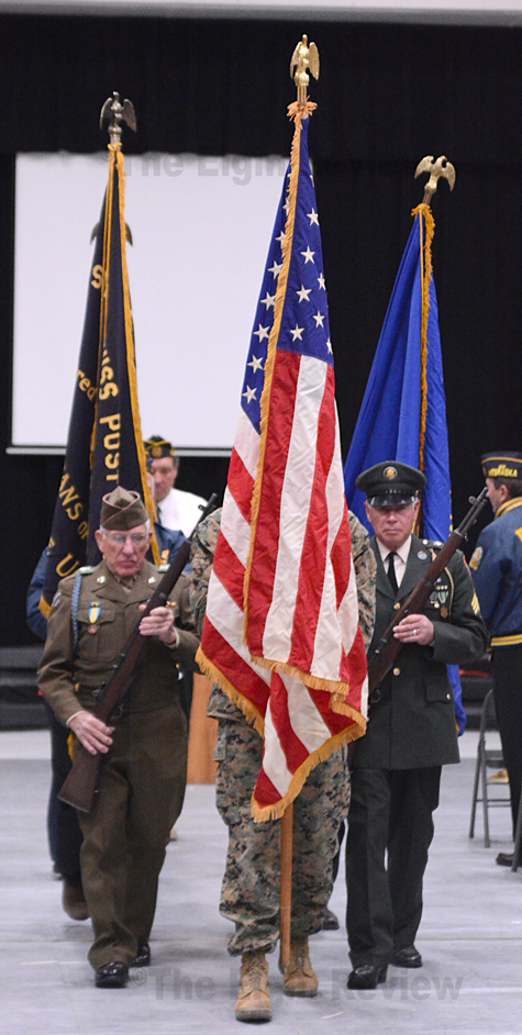 veterans-day_3819 Retirement of the colors at today's Veterans Day program. The Elgin Review