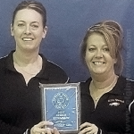 12784190_10207336113274999_1381423080_n-2 Coaches Stacy Shumake-Henn and Jessie Reestman with the 2nd Place plaque. Photo submitted