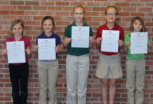 st-boniface-school-americanism-elgin-review_8278 St. Boniface winners, l-r: Olivia Klein, Eliza Borer, Brooklyn Meis, Natalie Burenheide and Emma Lordemann