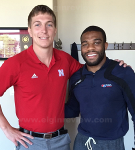 derek-burroughs-2-col-color Dr. Derek Scholl and US Olympic wrestler Jordan Burroughs. Photo submitted